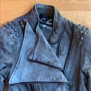 Studded Jacket with Zipper Details
